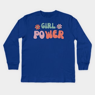 Girl Power- Grl Pwr- Celebrate Women Kids Long Sleeve T-Shirt